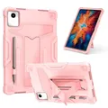 Wigento Für Lenovo Tab M11 Silikon Hybrid Tablet Tasche Robot Design mit T - Halterung Rosa