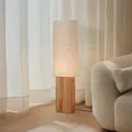 Lindby Stehleuchte Lampe Kimiko Holz Textil E27 Höhe 100 cm Stehlampe Leuchte