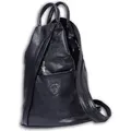 Florence echtes Leder Tasche Damen Rucksack schwarz 26x10x32 inklusive Italienanhänger D2OTF604S - Schwarz