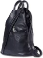 FLORENCE Cityrucksack Florence echtes Leder Damentasche (Schultertasche), Damen Rucksack, Tasche Echtleder schwarz, Made-In Italy