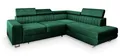 Masseno Ecksofa NOLA R-S mit Schlaffunktion L-Form, Klassisch Sofa mit Bettkasten, Wohnzimmersofa, Couch, Soffa, Bettsofa, Couchgarnitur - Grün, Monolith 37