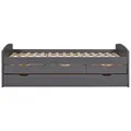 Inter Link Funktionsbett Lena 90 x 200 cm Holz Grau