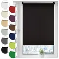 Verdunkelungsrollo Klemmfix ohne Bohren 75cm x 100cm Schwarz Verdunklungsrollo Fensterrollo Rollo Seitenzugrollo Klemmrollo für Fenster & Tür