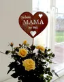 LB H&F Rostherz Muttertag Muttertagsgeschenk Geburtstag Gartenstecker Blumenstecker Geschenk Mutter Gartenfigur Herz - Die Beste Mama der Welt - 33cm (Mama)