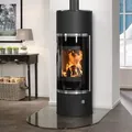 Oranier Arena Aqua 2.0 wasserführender Kaminofen Stahl Schwarz mit Abdeckplatte Glas - Schwarz