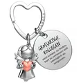 FABACH Beste Kollegin Schlüsselanhänger Schutzengel Glücksbringer mit Herz und Gravur - Abschied Kollege Abschiedsgeschenk - Geschenke Arbeitskollegin Geschenk für Kollegin mit Herz
