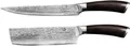 Chef Cuisine Damast Messer Set 2 -tlg., Ebenholz, Nakiri | Fleischmesser Profi