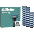 Gillette Rasierklingen Mach3, für Herrenrasierer, 3-fach Klinge, 28 Stück
