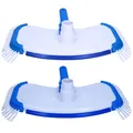 Amapool Pool Bodensauger Set 2 Stück I Bodensaugerbürste Deluxe mit 8 unteren + 4 seitlichen Borsten I extra schwere Ausführung I Poolbürste I Anschluss für Poolschlauch Ø 32/38 mm