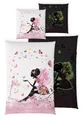 Carpe Sonno Kinderbettwäsche 135 x 200 Mädchen Leuchtende Bettwäsche Kinder Rosa Fee Schmetterlinge, Renforcé, 2 teilig, GLOW IN THE DARK Bettbezug 135x200 - OEKO-TEX, 100% Baumwolle