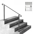 VEVOR Treppengeländer 140x13,5x97 cm Handlauf Geländer Höhe(bis zu 48 cm) & Winkel(0-52,8°) einstellbar Eingangsgeländer Eisenhandlauf Ideal für