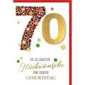 Verlag Dominique Grußkarten 70. Geburtstag - Karte mit Umschlag - Marienkäfer - plastikfrei - unve