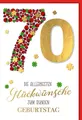 70. Geburtstag - Karte mit Umschlag - Marienkäfer - plastikfrei - unverpackt