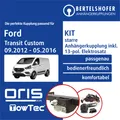 Für FORD Transit Custom Typ V362 09.2012-05.2016 AHK starr +13pol sp. E-Satz PKW