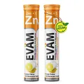 EVÄM Zink plus Vitamin C Brausetabletten I Geschmack Zitrone I 2x 20 Stück I Nahrungsergänzungsmittel zur Unterstützung des Immunsystems I Vegan I Made in Germany