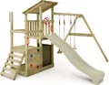 Spielturm Fatmoose FruityForest Fun XXL mit Schaukel und Rutsche in Salbeigrün