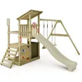 Spielturm Klettergerüst Fruityforest Mit Schaukel & Rutsche, Kletterturm Mit Sandkasten, Leiter & Spiel-zubehör – Salbeigrün - Fatmoose