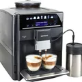 SIEMENS Kaffeevollautomat "EQ6 plus s400 TE654509DE, Doppeltassenfunktion, Keramikmahlwerk", schwarz (saphirschwarz metallic)