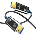 MMOBIEL HDMI 8K Glasfaserkabel 15m - 48Gbps Ultra High Speed - 8K@60Hz, 4K@120Hz, Dynamic HDR, ARC/eARC, HDMI 2.1, HDCP 2.2/2.3 - Kompatibel mit PS5/4, Xbox One, Laptop, Blu-ray, TV etc. Schwarz