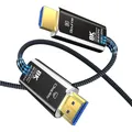 MMOBIEL HDMI 8K Glasfaserkabel 50ft - 48Gbps Ultra High Speed - 8K@60Hz -Schwarz