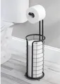 mDesign Badaccessoire-Set Toilettenpapierhalter Stand mattschwarz Klopapierhalter WC Rollenhal