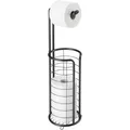mDesign Toilettenpapierhalter Stand mattschwarz Klopapierhalter WC Rollenhalter