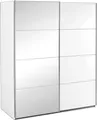 Schwebetürenschrank - Alpinweiß - 136 x 197 cm - mit Spiegel