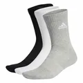 adidas Unisex Kinder Cushioned Crew Socks 3 Pairs, Medium Grey Heather / White / Black, 4-5 Years