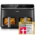 Cosori Heißluftfritteuse DualBasket, Doppelkammer, 8.5L Max Airfryer+Zubehör, 50+Online Rezepte, 1750,00 W, 8 in 1 Funktionen, Sichtfenster, Energiesparend, Schwarz