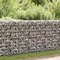Gabionenwand Verzinkter Stahl 600×30×150 cm Gabionenzaun Drahtkorb Steinmauer