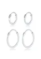 Kuzzoi Paar Creolen Herren Creolen Basic (4 tlg) 925 Silber