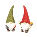 Lemodo Wichtel 2er Set | Weihnachtswichtel aus Magnesia | Wichtel Figur 42,5 cm hoch | Tomte mit roter und grüner Mütze | GNOME als schöne Weihnachtsdeko | Wichtel Deko für drinnen und draußen
