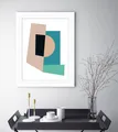 Bild "Eve", Abstrakt, gerahmt, Abstrakt Farbe Rahmen: weiß + Farbe Bild(er): weiß,rosa,t B/H: 50 cm x 70 cm
