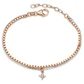 Doppel Venezianer Armband Damen Rosegold 925 Silber Zirkonia Anhänger 16-19cm