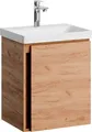Planetmöbel Unterschrank mit Waschbecken 50 cm Gold Eiche Gäste WC Badmöbel