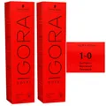 Schwarzkopf Igora Royal 2 x 60 ml 1-0 schwarz Haarfarbe Cremefarbe Set
