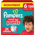 Pampers Windeln Baby-Dry Pants, Größe 6, 14-19 kg, mit Stop und Schutz Täschchen, 138 Stück