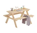 Bellabino Kindersitzgruppe Inny Outdoor-Bank aus Holz, (Tisch und Bänke, Sitzgruppe), für 4 Personen, unbehandelt, Kindermöbelset aus Kiefer Massivholz