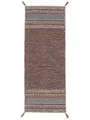 carpetfine Flachgewebeteppich Kelim Azizi Läufer Braun 80x400 cm | Moderner Teppich für Wohn- und Schlafzimmer