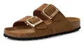 Pantolette, Sommerschuh, Schlappen mit gepolstertem Fußbett, Gr. 39, cognac