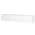 moebel17 8454 Aristo TV Lowboard Hängeboard Sideboard Board hängend oder stehend, Weiß, Holz, mit Türen viel Stauraum, für Wohnzimmer, Designerstück,135 x 25 x 31,6 cm