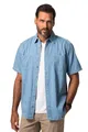 JP 1880 Herren große Größen Menswear L-8XL Denimhemd, Denim, Halbarm, Modern Fit Passform, Kent Kragen, bis Gr. 8XL Light Blue 8XL 822889901-8XL