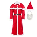 Idena Kostüm Weihnachtsmann Bart Mütze 5-teilig Einheitsgröße 100% Polyester 858