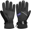 BRUBAKER Skihandschuhe Thermo Handschuhe für Ski Snowboard Wintersport (Winterhandschuhe für Herren und Damen, 1-St., Extra Warme Snowboardhandschuhe) Wasserdicht und Winddicht - Schwarz