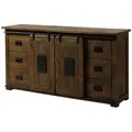 Massivmoebel24 Sideboard (Sideboard Mango 170x45x90 braun lackiert RAILWAY #493) braun