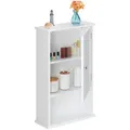 Relaxdays Badschrank, Weiß, Holzwerkstoff, 42x70x16.5 cm, Badezimmer, Badezimmerschränke, Midischränke