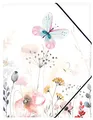 itenga Zeichenmappe Motiv Schmetterling DIN A3 - Gummizugmappe Sammelmappe - für Kinder Jugendliche Schüler Mädchen (Schmetterling - A3)