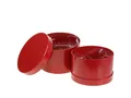 Flor & Decor Import GmbH Packpapier Blumenbox Rot Glänzend Ø18/20cm, 2er Set - Romantische