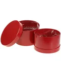 Blumenbox Rot Glänzend Ø18/20cm, 2er Set - Romantische Geschenkbox,