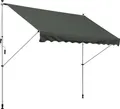 Outsunny Markise Klemmmarkise Faltarm Handkurbel Balkon 3 x 1,5 m Alu Grau